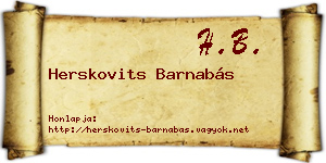 Herskovits Barnabás névjegykártya