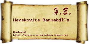 Herskovits Barnabás névjegykártya